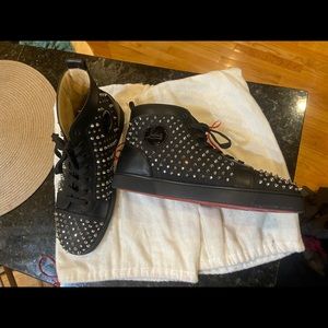 Christian Louboutin Lou Spikes Orlato flat. High top sneakers shoes. Size 45